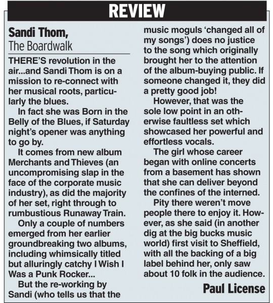 Sandi Thom, Live Review